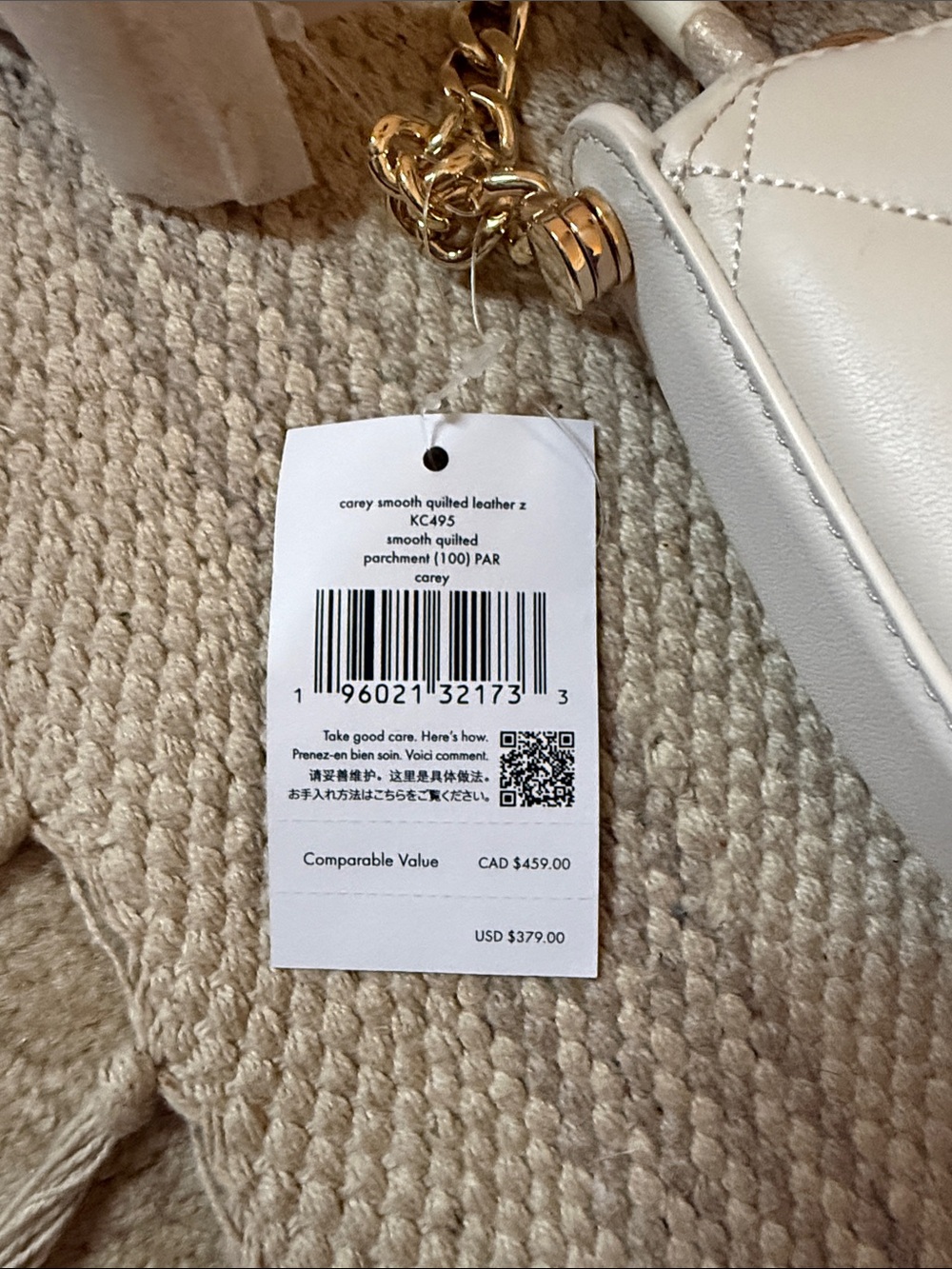 kate spade White Quilted Crossbody with Gold Chain - Picture 2 of 3